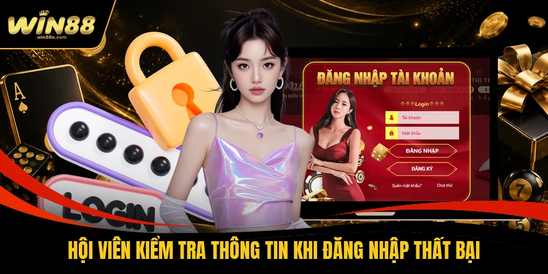 Hội viên kiểm tra thông tin khi đăng nhập thất bại