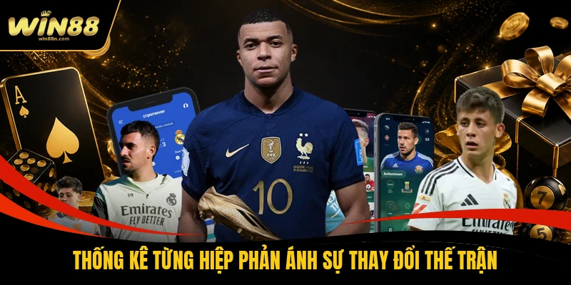 Thống kê từng hiệp phản ánh sự thay đổi thế trận